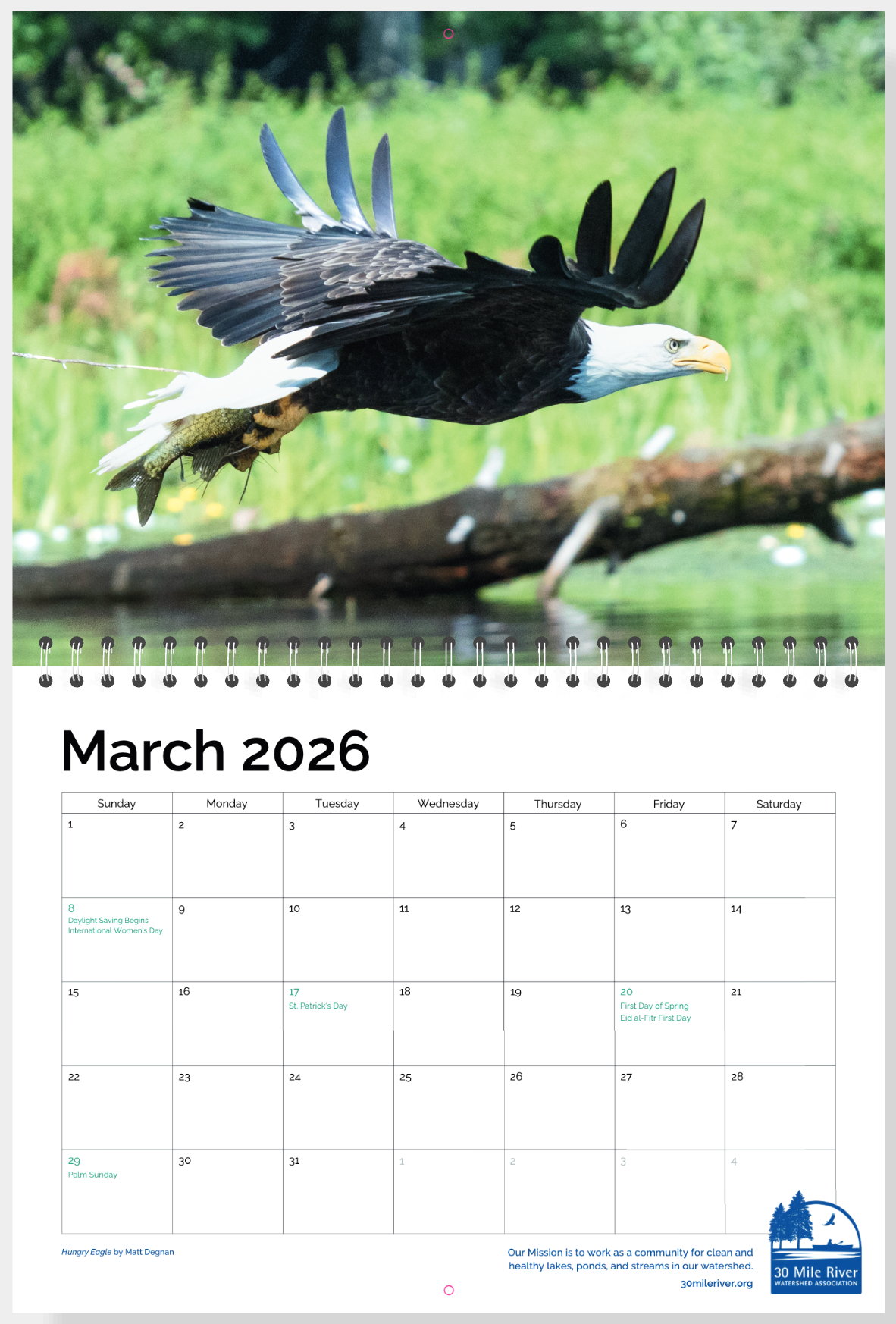 30 Mile River Watershed Calendar, 2026