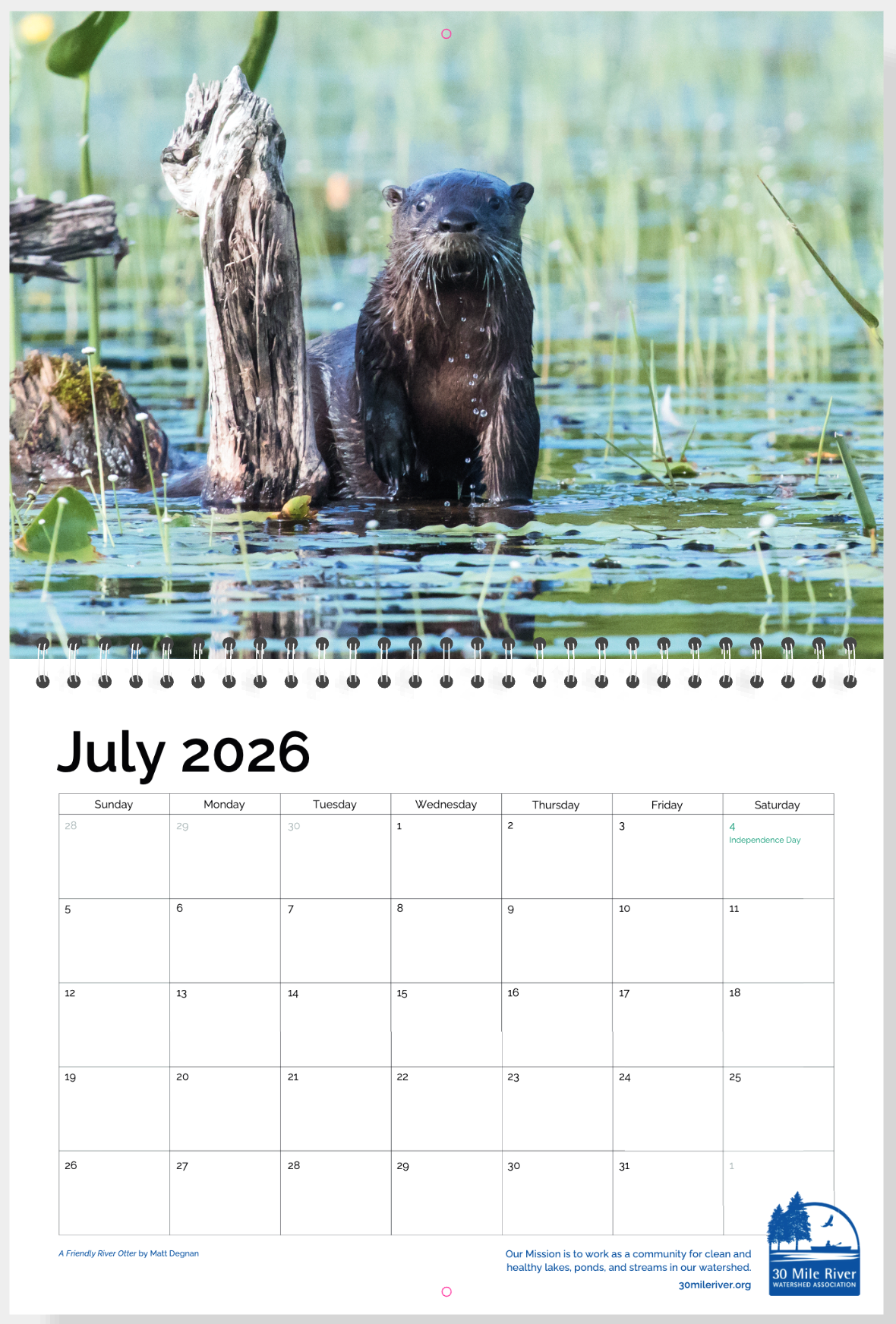 30 Mile River Watershed Calendar, 2026