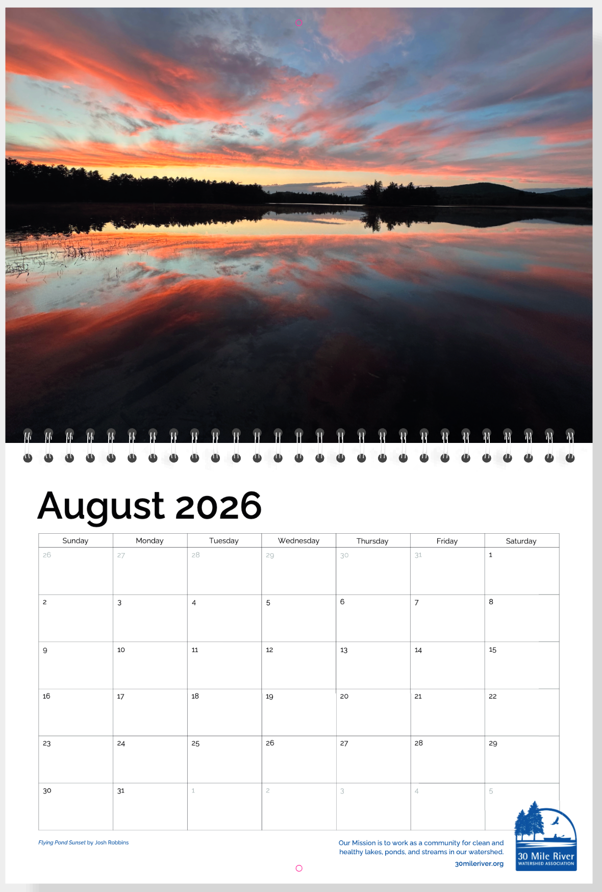 30 Mile River Watershed Calendar, 2026