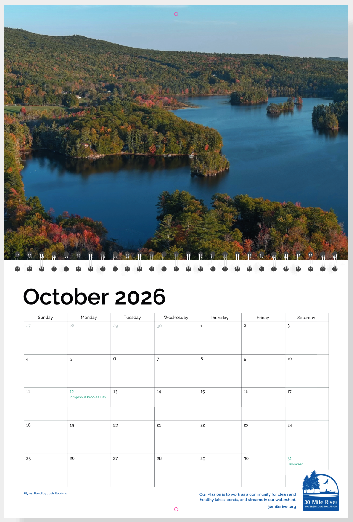 30 Mile River Watershed Calendar, 2026