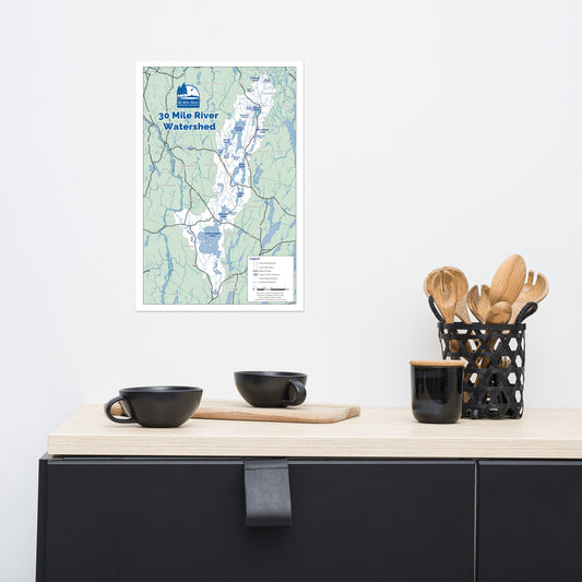 30 Mile River Watershed Map Poster